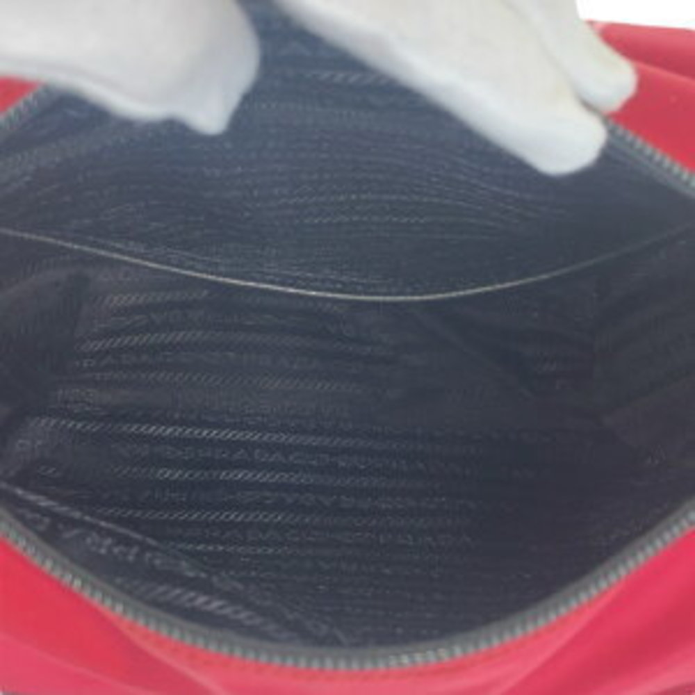 Prada Black Nylon Triangular Tessuto Red Studs Cr… - image 6